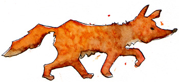 Fuchs – Tusche, Aquarell